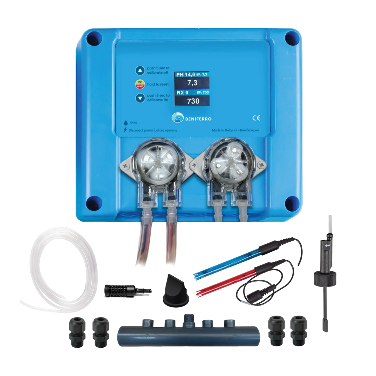 Kompaktes 12V Dosiergerät flüssig pH- und Chlor - Pool TWIN COMBO - Selbstbausatz für Pool von 10 bis 150m³