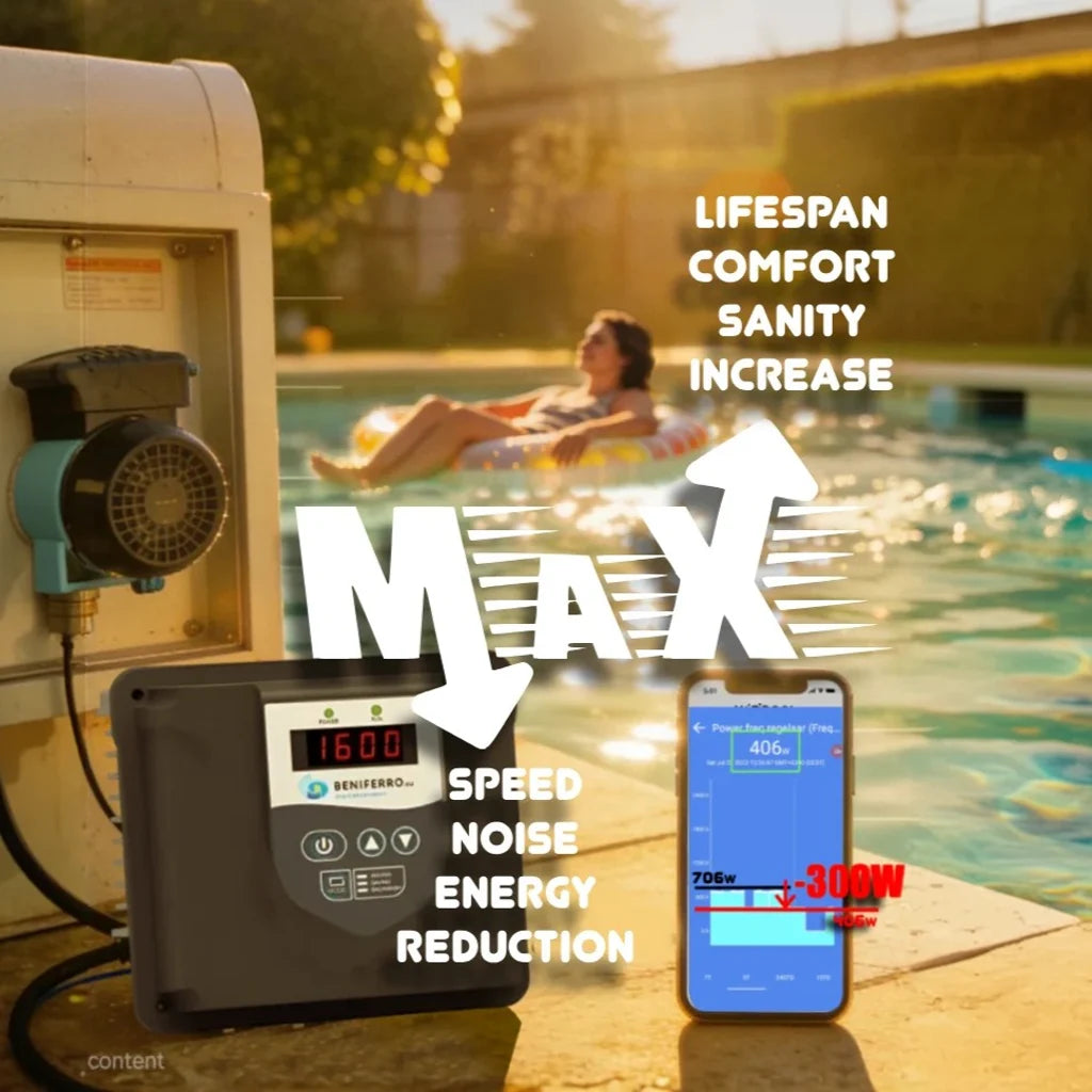 MaX Frequenzumrichter IP20 230V mit WiFiPOOL CONNECT PRO Steuerung - 1,12 kW (1,5 PS)