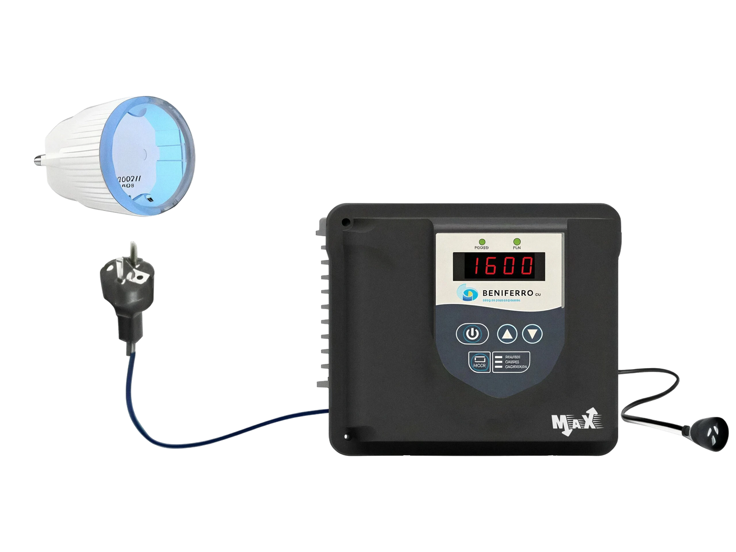 WiFi gesteuerter MaX Drehzahlregler Poolpumpe IP20 230V - 1,12 kW (1,5 HP)