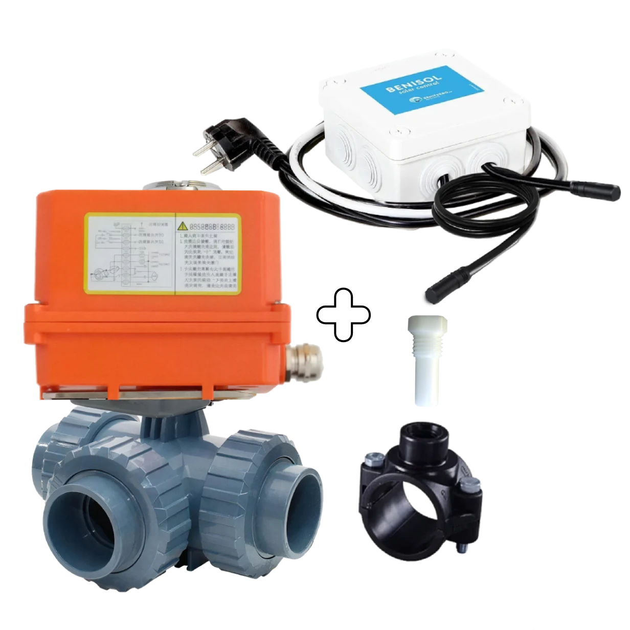 Automatisches 3-Wege-Ventil 50mm L Bohrung mit BENISOL-Temperaturregelung - Plug & Play