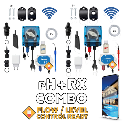 WiFiPOOL UNO pH + Redox(ORP) Dosierpumpen Gen-1 - Komplett-Installationskit - Pool bis 150m³
