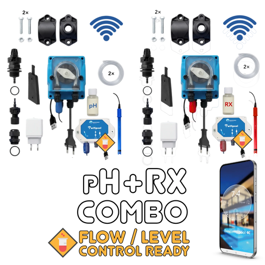 WiFiPOOL UNO pH + Redox(ORP) Dosierpumpen Gen-1 - Komplett-Installationskit - Pool bis 150m³