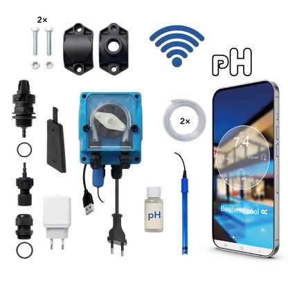 WiFiPOOL UNO pH-Dosierpumpe - komplettes Installationskit - Schwimmbad bis 150m³