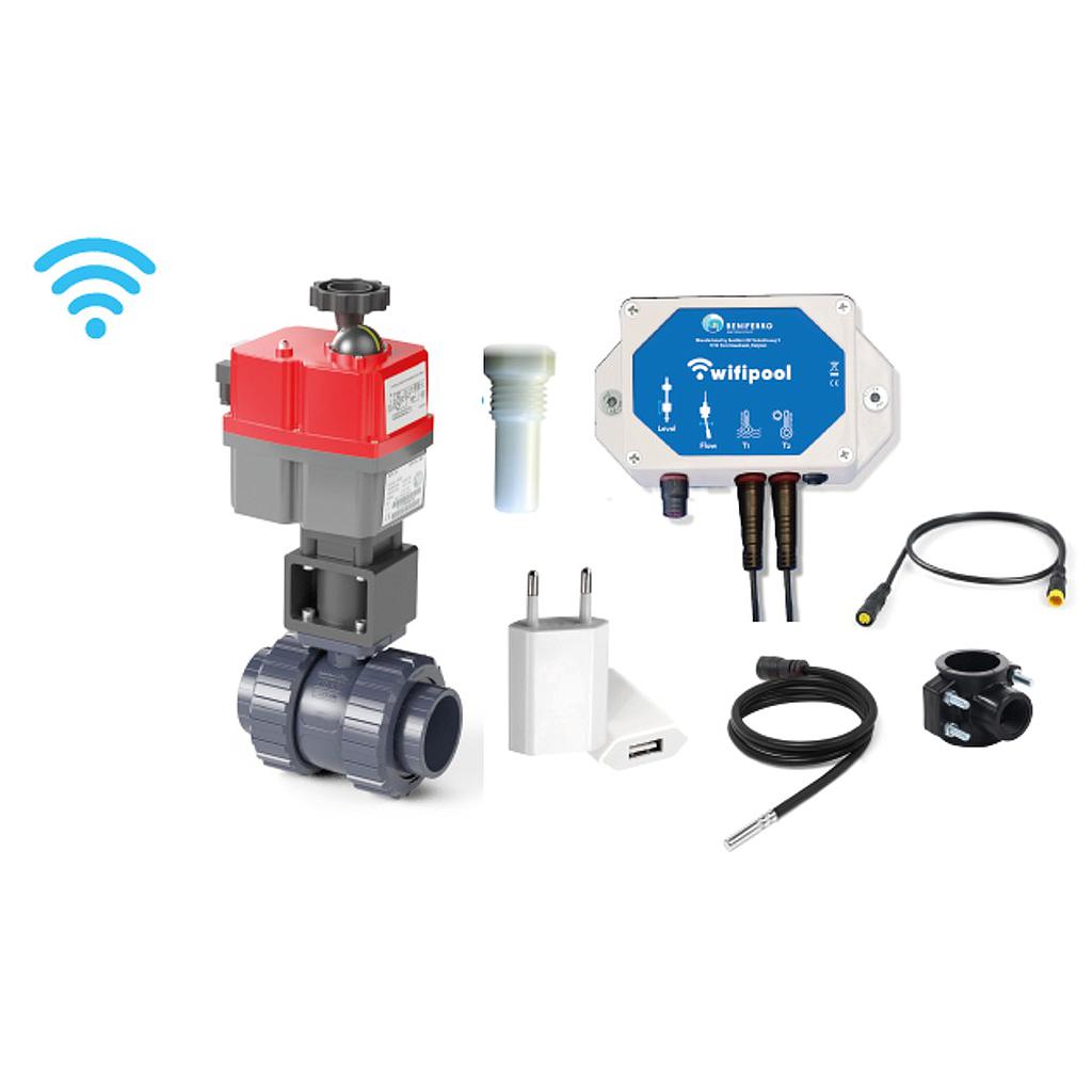 Automatischer Hidro 2-Wege-Hahn - WiFi Plug & Play - 50 mm L Bohrung mit TLF Temperatursensoren und -regler