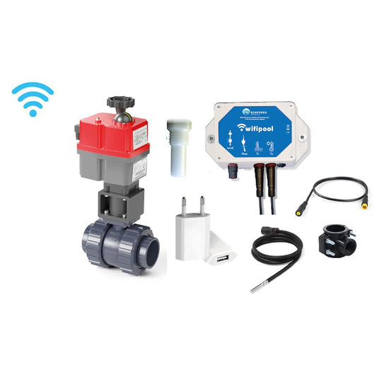 Automatischer Hidro 2-Wege-Hahn - WiFi Plug & Play - 50 mm L Bohrung mit TLF Temperatursensoren und -regler