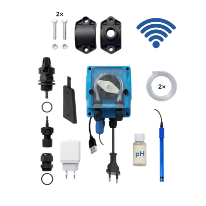 WiFiPOOL UNO pH + RX Dosierpumpen Gen-1 - Komplett-Installationskit - Pool bis 150m³