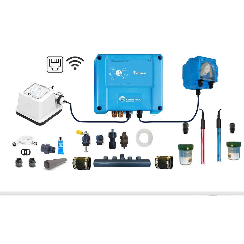 Zoutelektrolyse EL chloorgenerator - zelfbouwpakket met pH en RX regeling