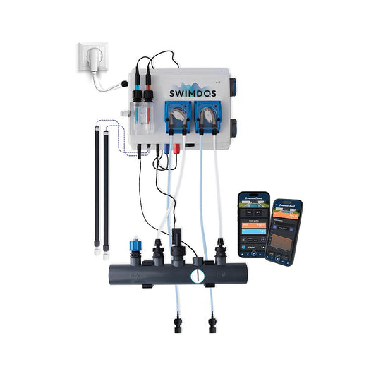 Swimdos WiFi met flow- en level switches, 2 temp sondes, 2 stekkers 220V - zwembad tot 150m³