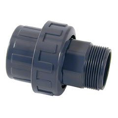 50mm PVC overgang naar 1 1/2 inch buitenschroefdraad met wartel