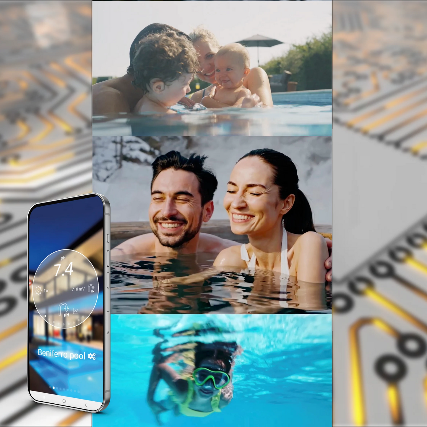 Flüssige pH- und Chlordosierung - vormontiert auf Platte  für 10 bis 150 m³ Schwimmbad