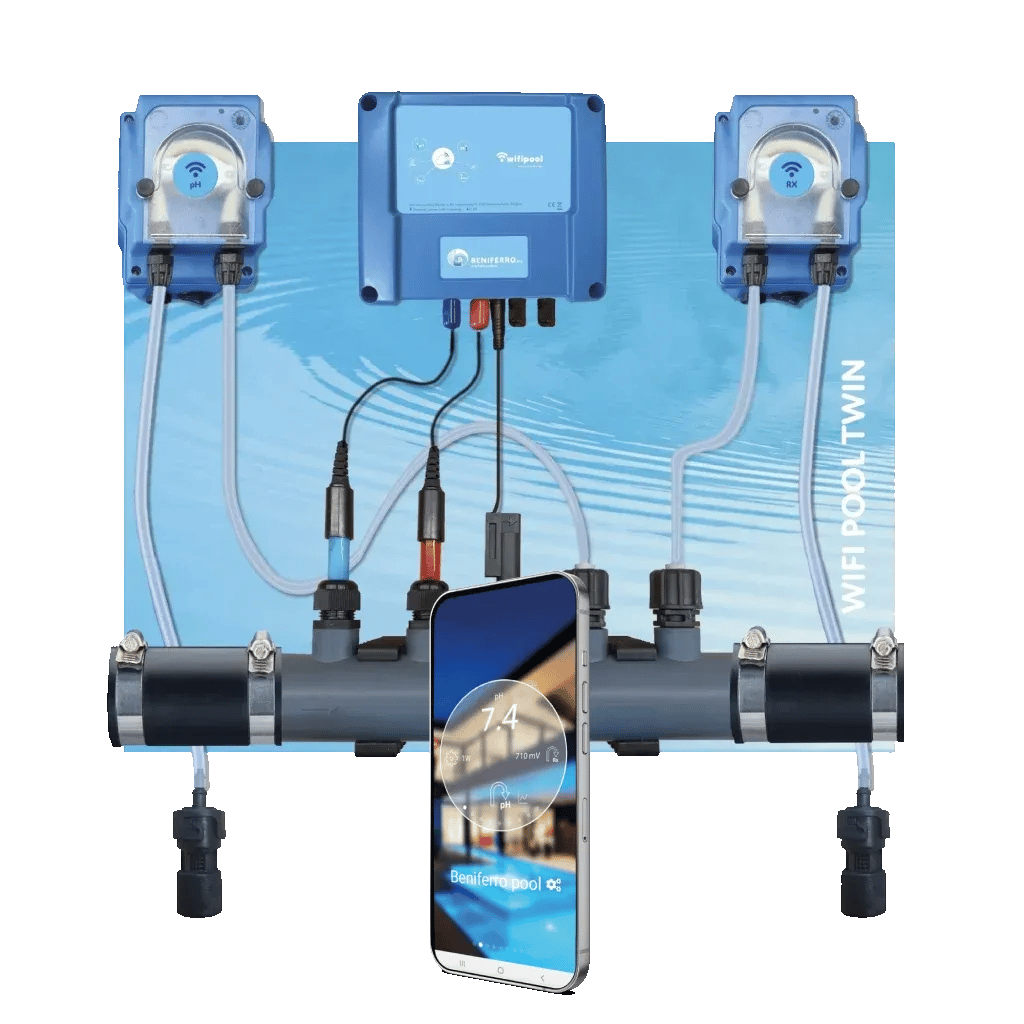 Flüssige pH- und Chlordosierung - vormontiert auf Platte  für 10 bis 150 m³ Schwimmbad
