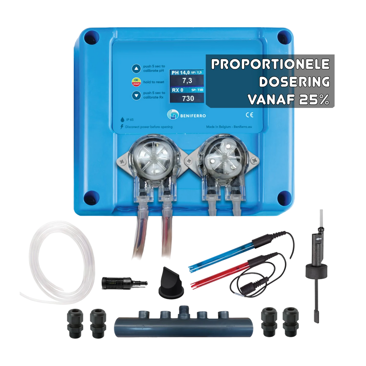 Kompaktes 12V Dosiergerät flüssig pH- und Chlor - Pool TWIN COMBO - Selbstbausatz  für Pool von 10 bis 150m³