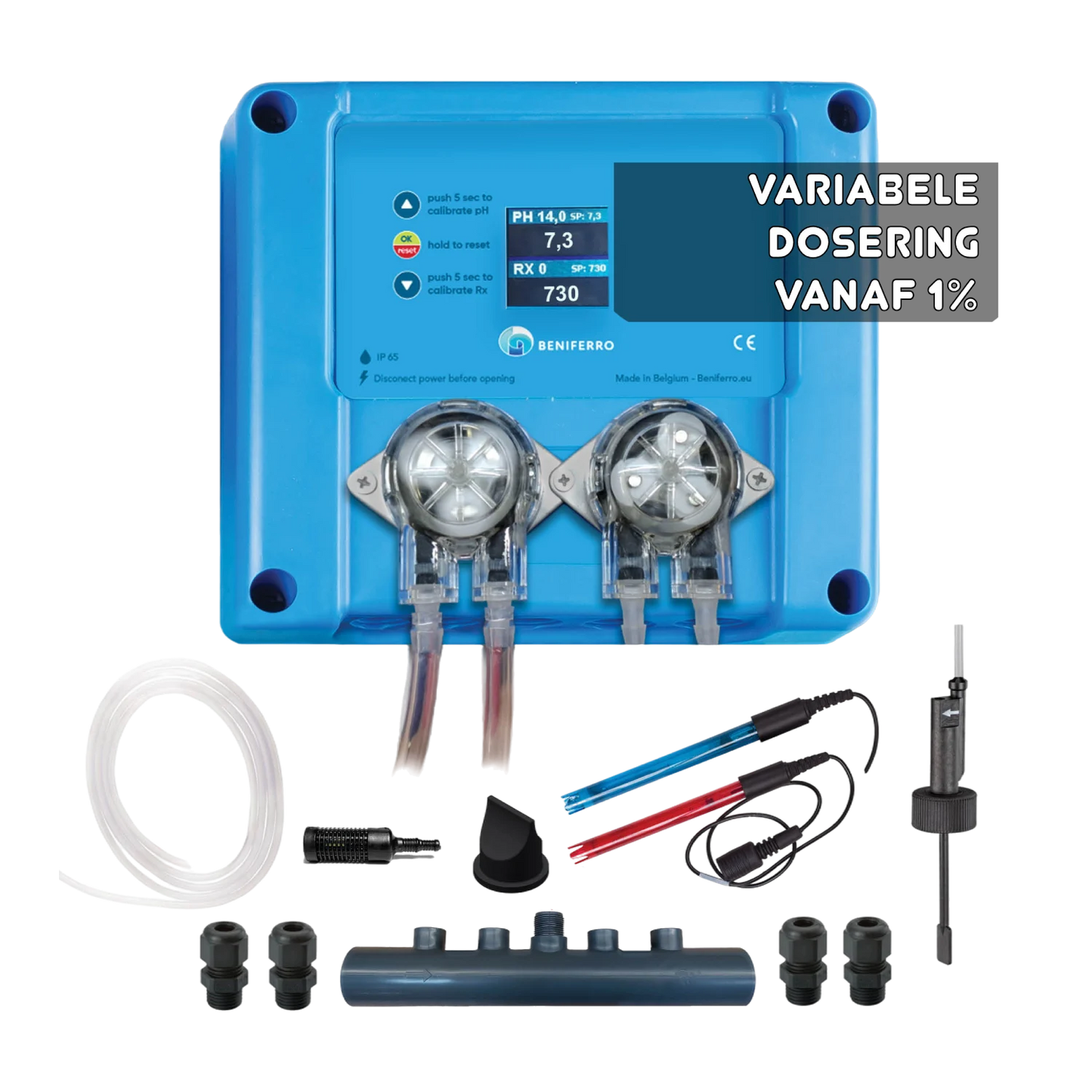 Kompaktes 12V Variables Dosiergerät flüssig pH- und Chlor - Pool TWIN COMBO - Selbstbausatz  für Pool von 10 bis 150m³