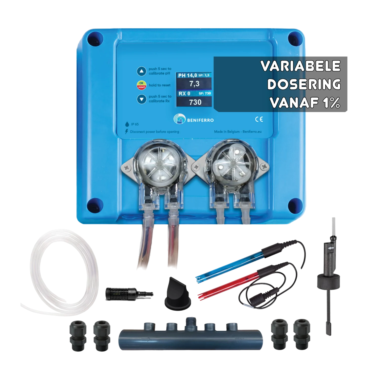 Kompaktes 12V Variables Dosiergerät flüssig pH- und Chlor - Pool TWIN COMBO - Selbstbausatz  für Pool von 10 bis 150m³