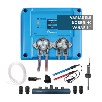 Kompaktes 12V Variables Dosiergerät flüssig pH- und Chlor - Pool TWIN COMBO - Selbstbausatz  für Pool von 10 bis 150m³