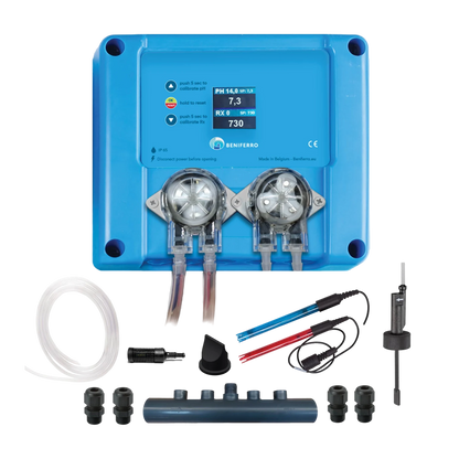 Kompaktes 12V Dosiergerät flüssig pH- und Chlor - Pool TWIN COMBO - Selbstbausatz  für Pool von 10 bis 150m³