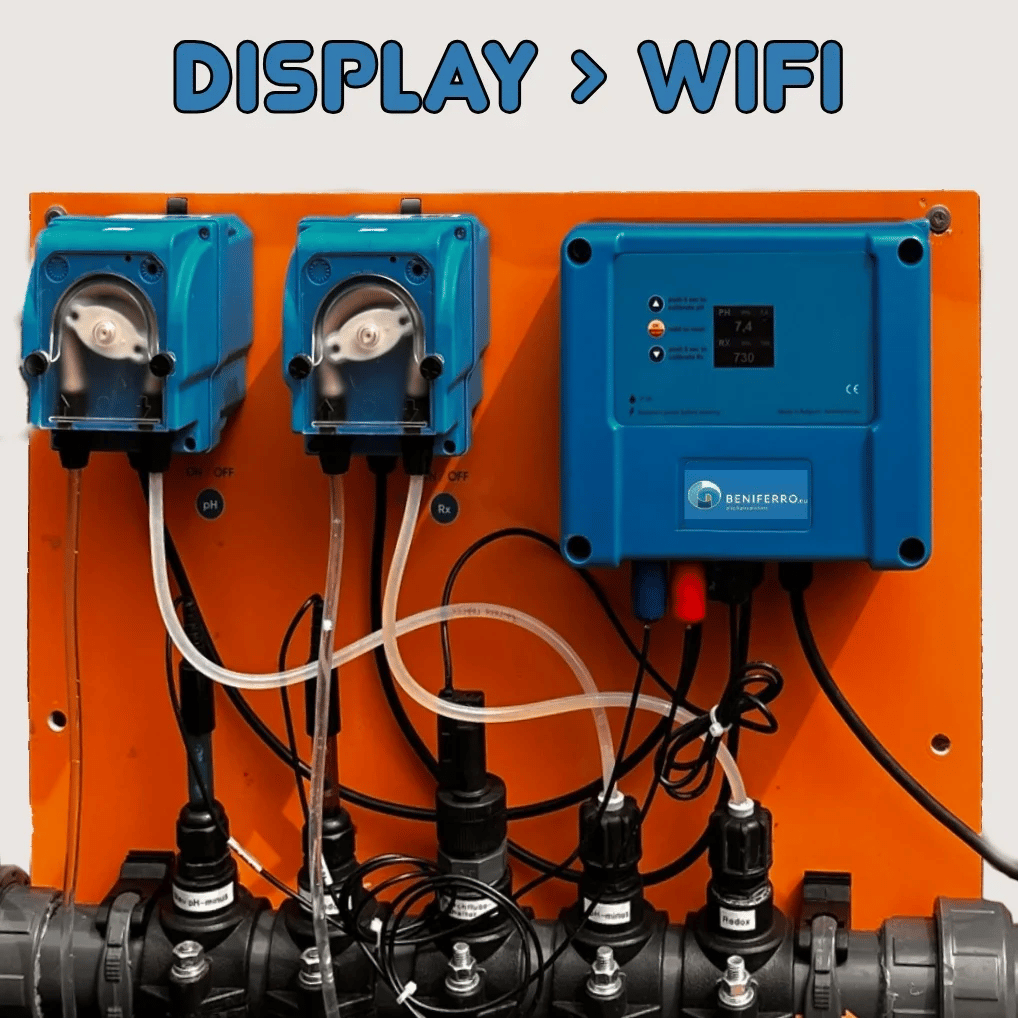 WiFiPOOL Connect-PRO Mess-/Steuerbox erweiterbar mit pH-, RX-, 3x Temperatur-, Durchfluss-, 3x Füllstands-, Druck- und Leitfähigkeitsmessung - Ethernet-Anschluss +  4 Steckern