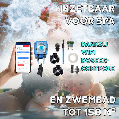 WiFiPOOL UNO RX Chlor Dosierpumpe - komplettes Installationskit - Schwimmbad bis 150m³