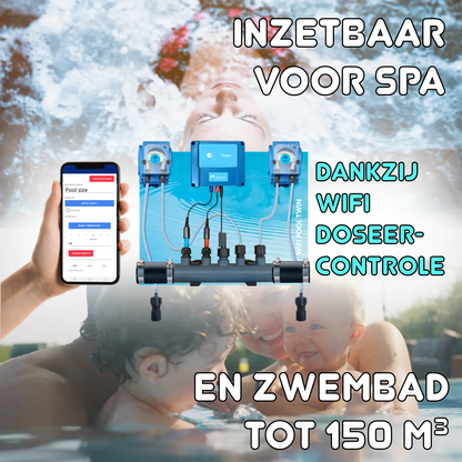 Flüssige pH- und Chlordosierung - vormontiert auf Platte  für 10 bis 150 m³ Schwimmbad