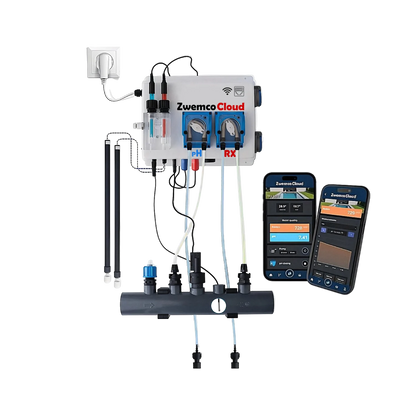 Pool Twin PRO ZwemcoCloud - Durchfluss-/Pegel-Schalter - 2 Temp.Sensoren, 2x 220V Stecker - Pool bis 150m³